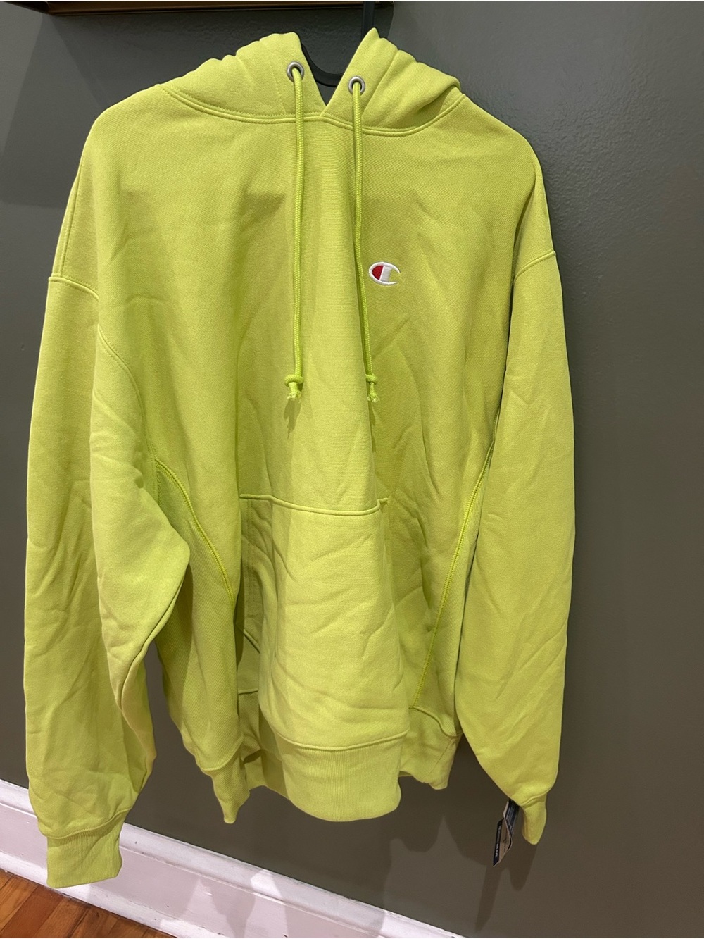 Champion Men’s Hooded Sweatshirt - Neon Green